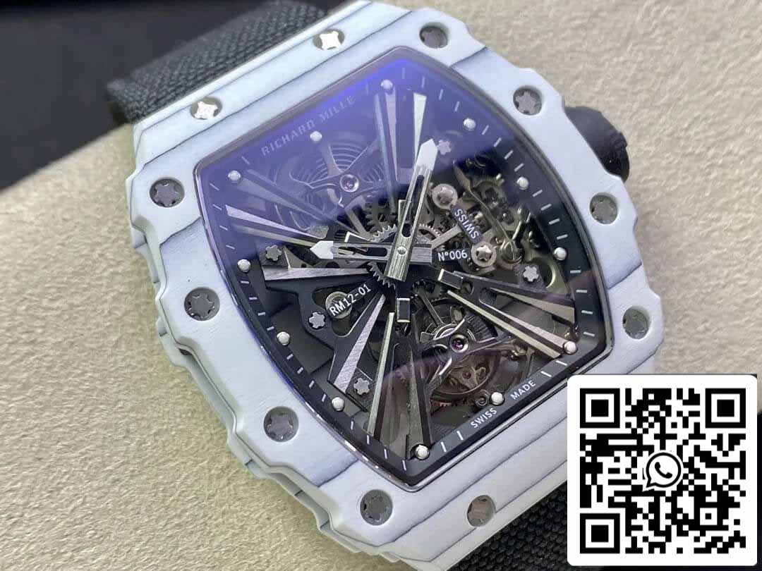 Richard Mille RM12-01 Tourbillon 1:1 Best Edition RM Fabbrica White Carbon Fiber Case