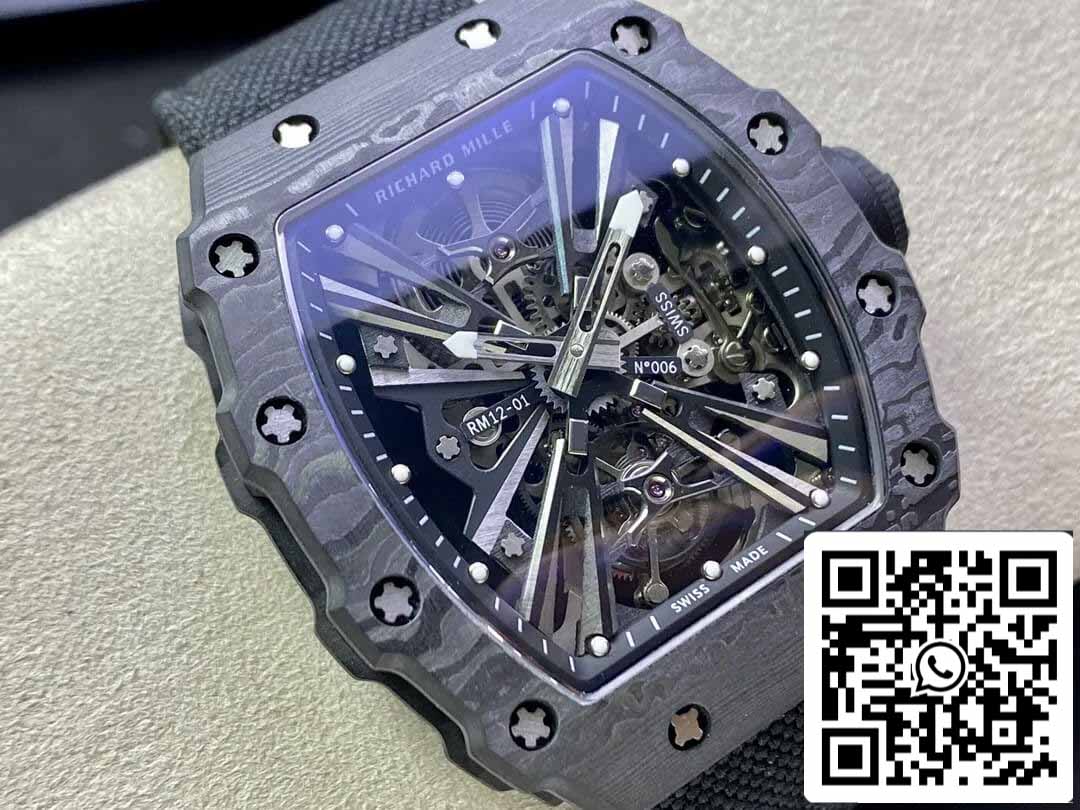 Richard Mille RM12-01 1:1 Best Edition RM Fabbrica Tourbillon Skeleton Dial