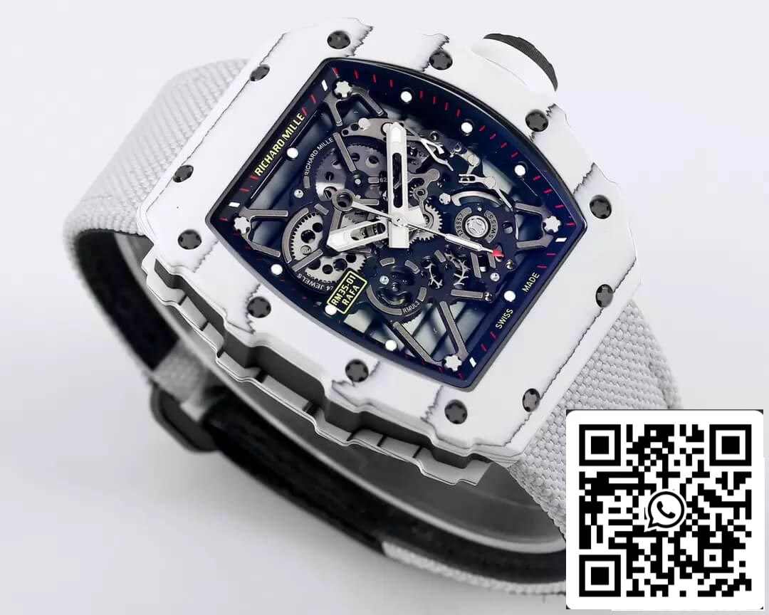 Richard Mille RM35-01 1:1 edizione migliore BBR Fabbrica Bianco fibra di carbonio Cassa