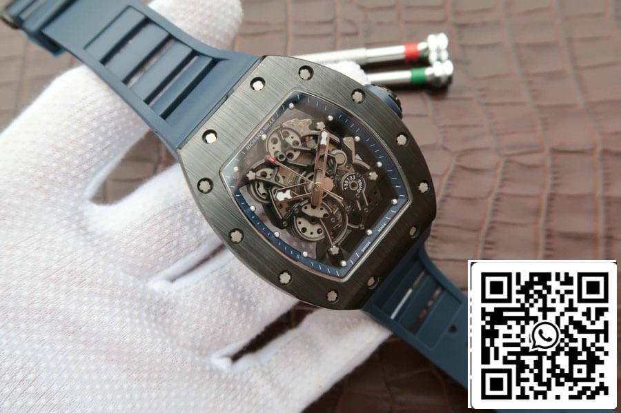 Richard Mille RM055 1:1 Mejor Edición KV Fabbrica Cinturino Azul Oscuro