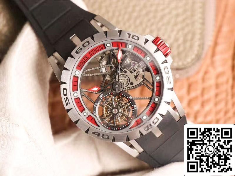 Roger Dubuis Excalibur Spidr (king series) RDDBEX0622 Tourbillon JB Fabbrica 1:1 edizione migliore red skeleton dial Swiss RD505SQ
