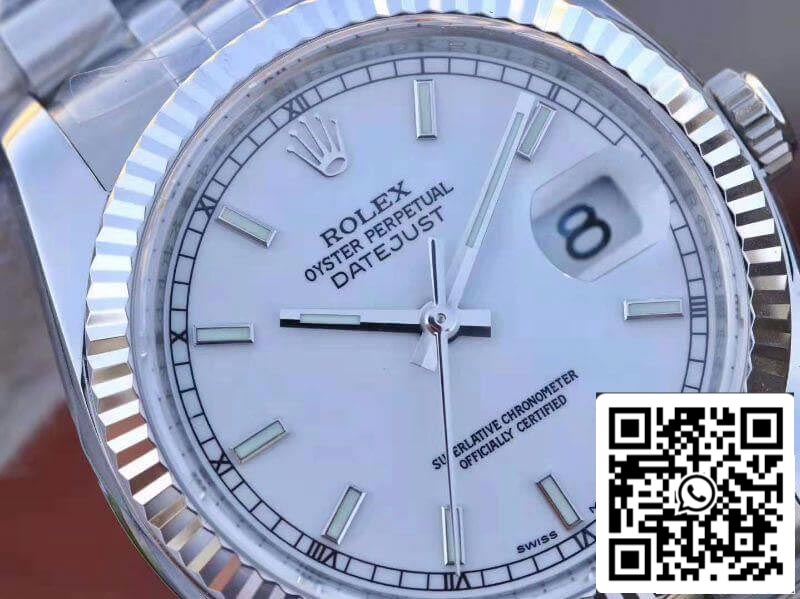 Rolex Datejust 36mm 116234 AR Fabbrica 1:1 edizione migliore Swiss ETA3135 quadrante bianco