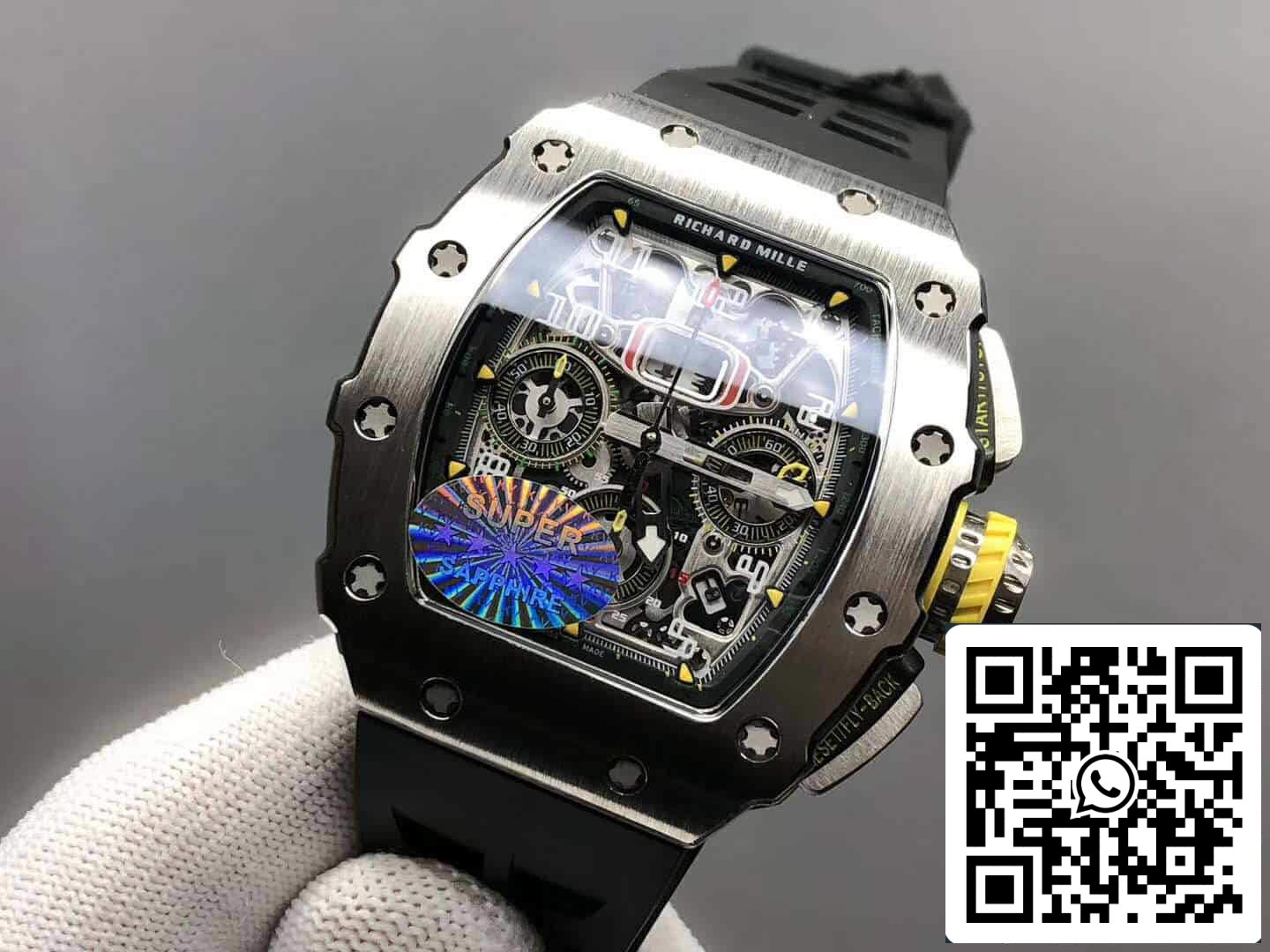 Richard Mille RM11-03 1:1 Best Edition KV Fabbrica Titanium Case Rubber cinturino