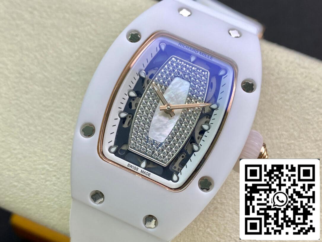 Richard Mille RM 07-01 1:1 Best Edition RM Fabbrica Cerâmica Cinturino Branco
