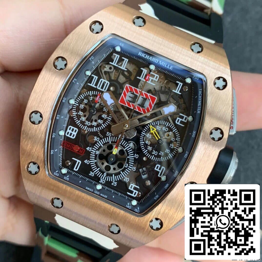 Richard Mille RM11 1:1 Best Edition KV Fabbrica Rose Gold Camouflage cinturino