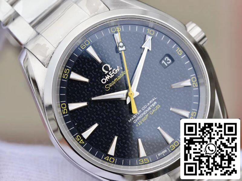 Omega Seamaster Aqua Terra 231.10.42.21.03.004 150M “James Bond” acciaio inossidabile 1:1 edição melhor acciaio inossidabile bracciale Swiss ETA8500 Blu texturizado quadrante
