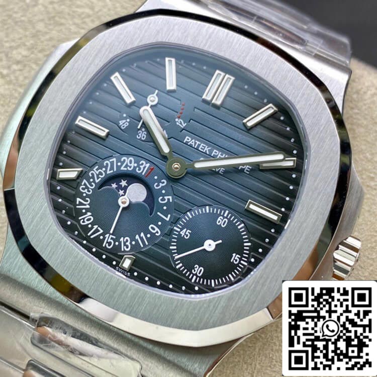 Patek Philippe Nautilus 5712/1A-001 40MM 1:1 Best Edition PPF Fabbrica Dark Blue Dial acciaio inossidabile cinturino