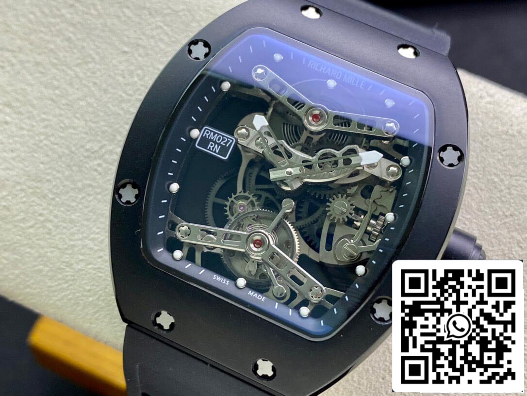 Richard Mille RM027 1:1 edizione migliore EUR Fabbrica Transparent quadrante nero