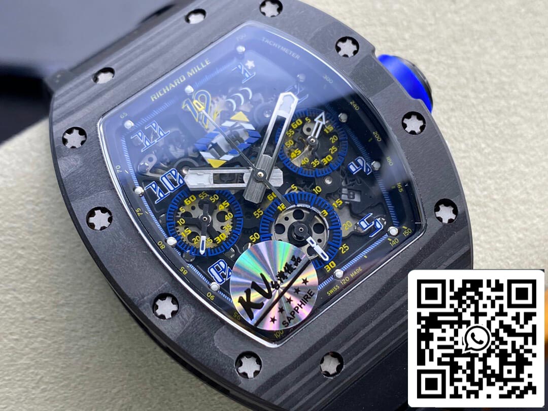Richard Mille RM-011 1:1 Mejor Edición KV Fabbrica Fibra de Carbono