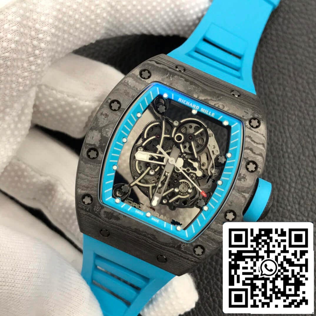 Richard Mille RM055 1:1 Best Edition ZF Fabbrica Blue Rubber cinturino