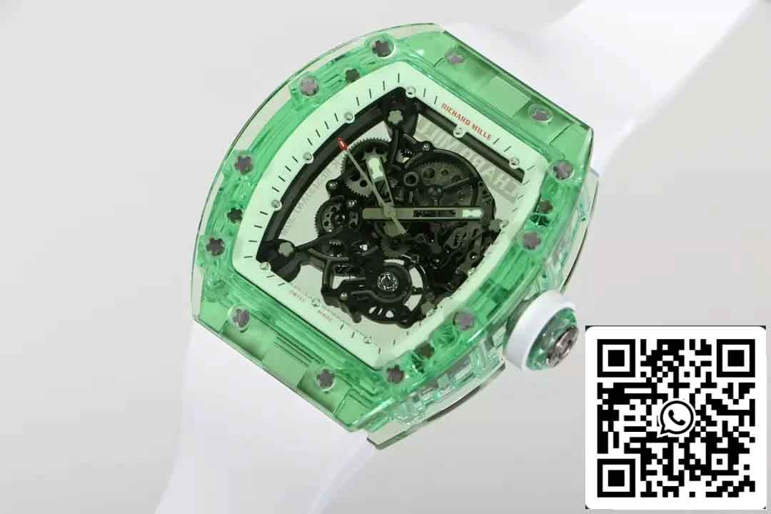 replica Richard Mille RM055 Best 1:1 Edition RM Fabbrica Green Transparent Case