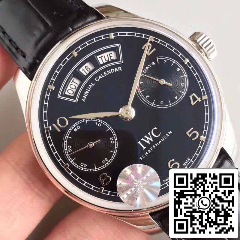 IWC Portugieser Annual Calendar IW503502 YL Fabbrica 1:1 Best Edition Swiss ETA52850 Black Dial
