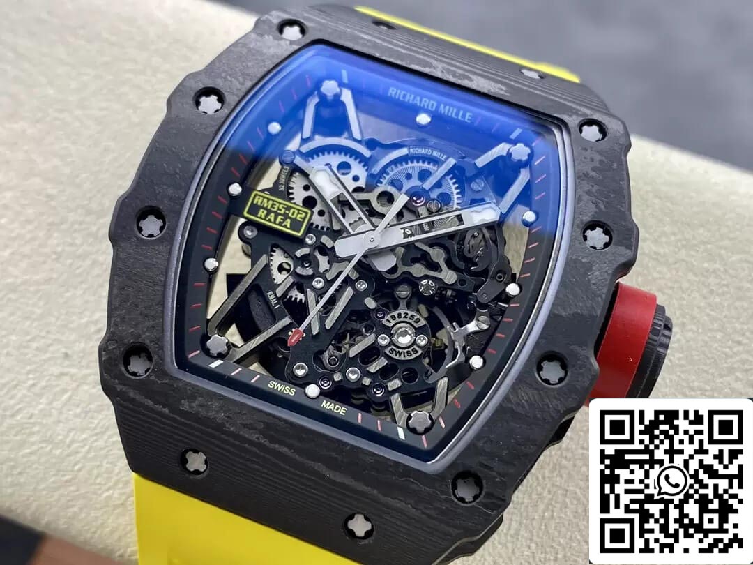 Richard Mille RM35-02 1:1 Best Edition T+ Fabbrica NTPT Carbon Fiber Yellow cinturino