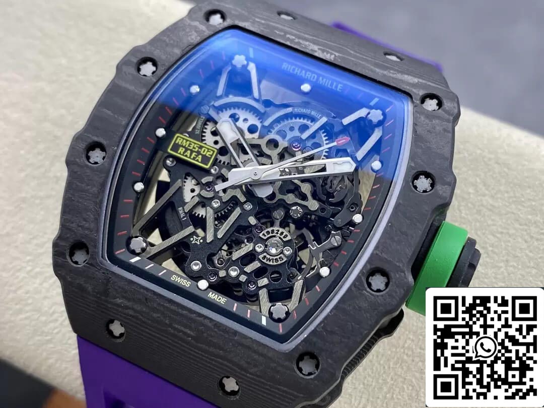 Richard Mille RM35-02 1:1 Best Edition T+ Fabbrica NTPT Carbon Fiber Purple cinturino