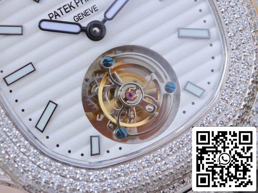 Patek Philippe Nautilus Jumbo 5711 R8 Fabbrica 1:1 Best Edition Swiss Tourbillon White Dial