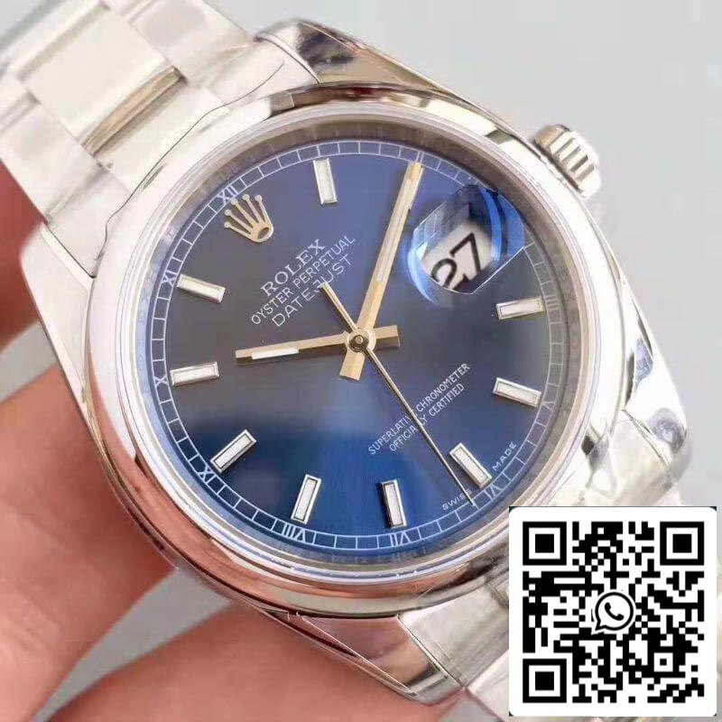 Rolex Datejust II 36mm 116200 AR Fabbrica quadrante blu 1:1 edizione migliore Swiss ETA3135