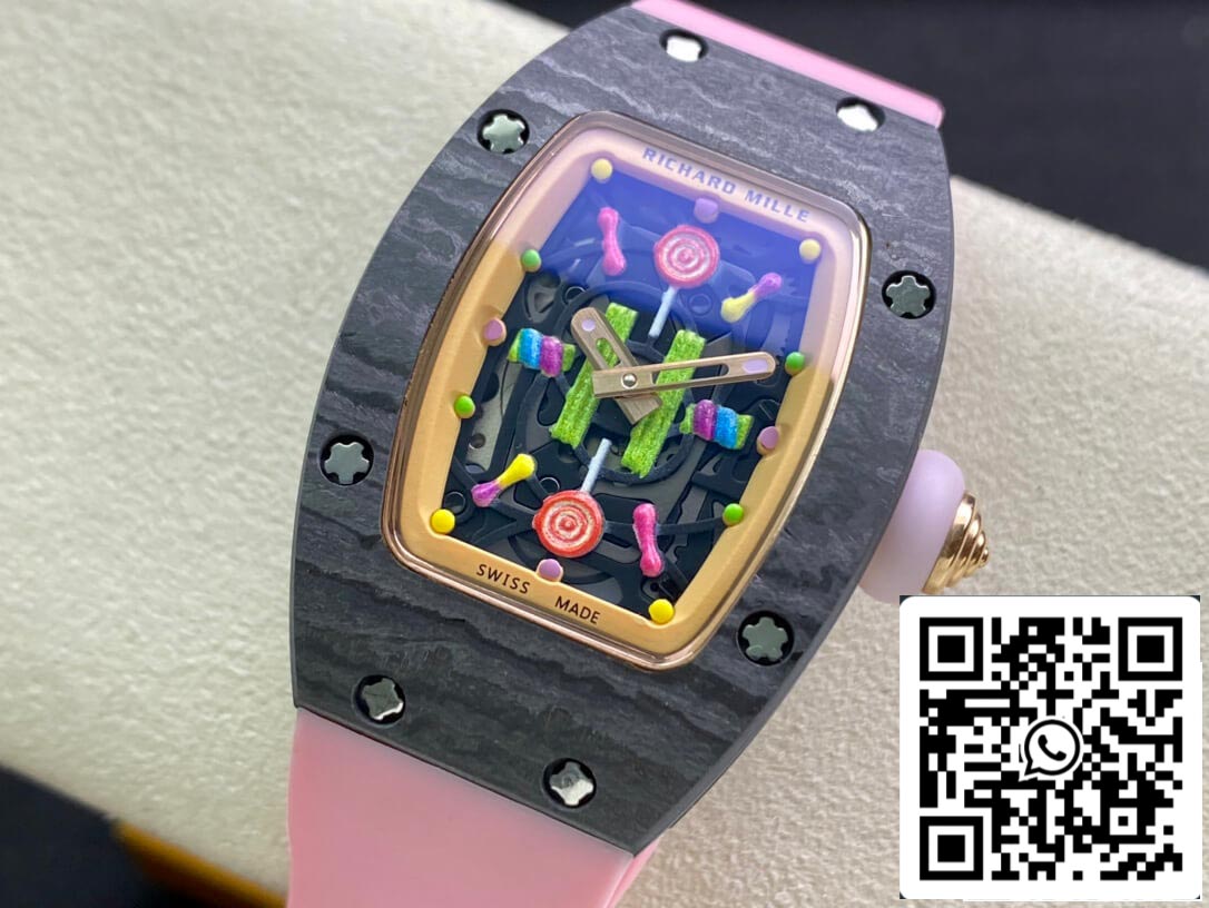 Richard Mille RM-07 Bon Bon 1:1 Melhor Edição RM Fabbrica Cinturino Rosa