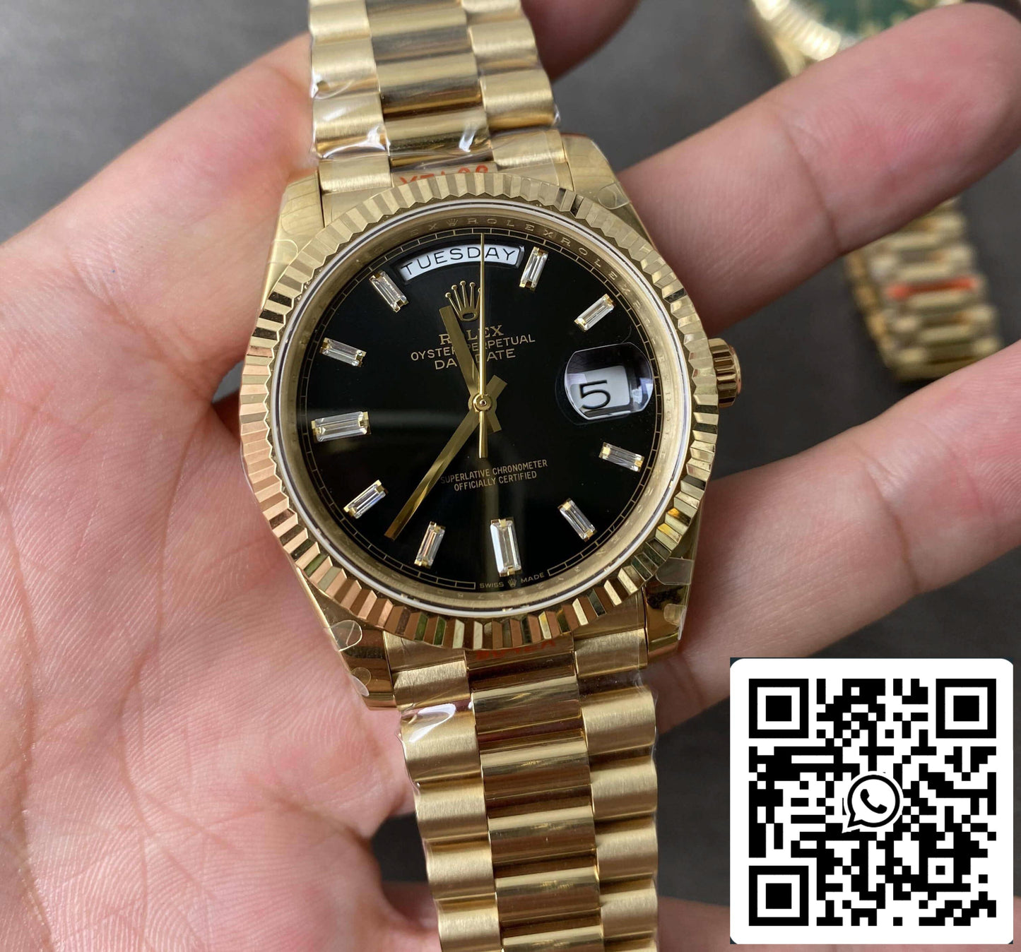 Rolex Day Date M228238-0004 1:1 edição melhor GM Fabbrica V2 quadrante preto