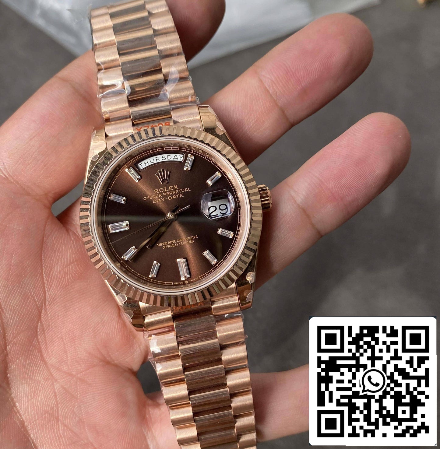 Rolex Day Date M228235-0003 1:1 edizione migliore GM Fabbrica V2 Chocolate quadrante