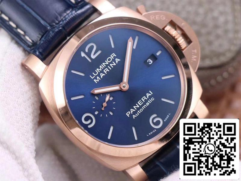 Panerai Luminor Marina Goldtech PAM01112 1:1 edizione migliore VS Fabbrica quadrante blu Swiss P9010