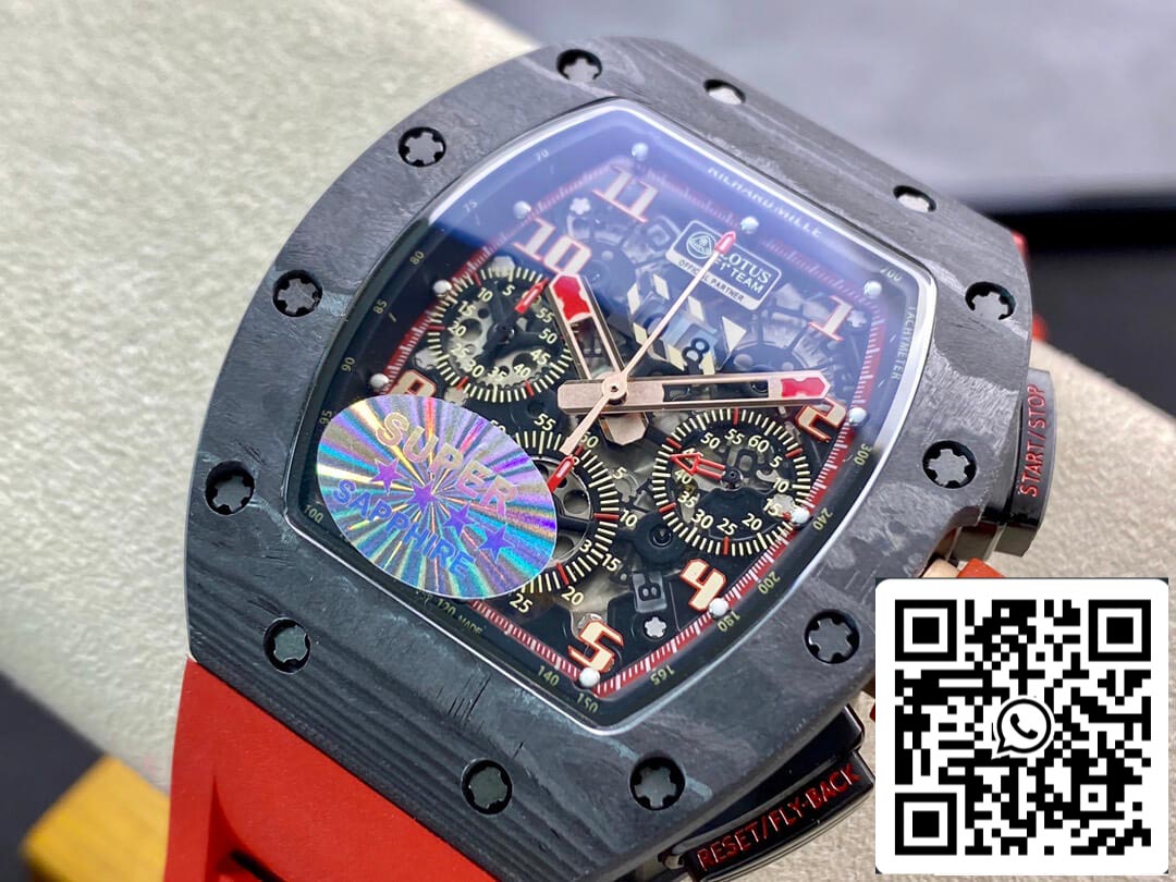 Richard Mille RM011 1:1 Best Edition KV Fabbrica V3 Red Rubber cinto