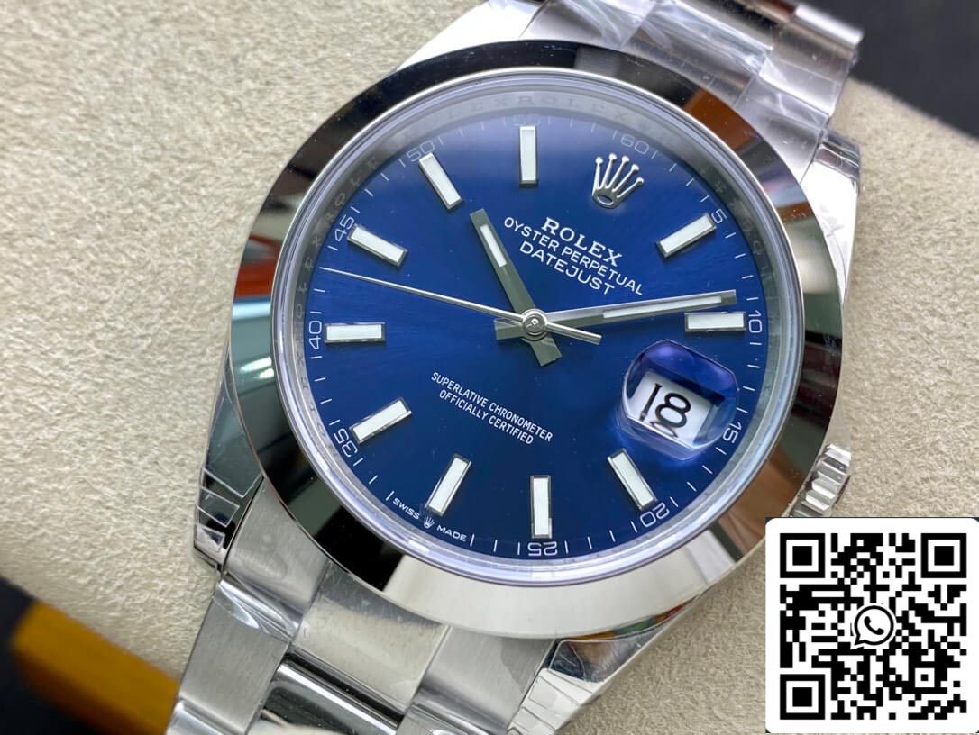 Rolex Datejust M126300-0001 1:1 Smooth rim VS Fabbrica quadrante blu