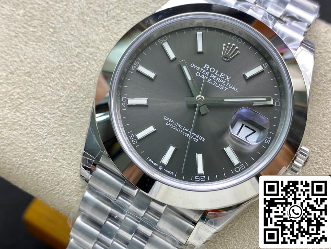 Rolex Datejust M126300-0008 1:1 Borde liso VS Fabbrica Cuadrante gris