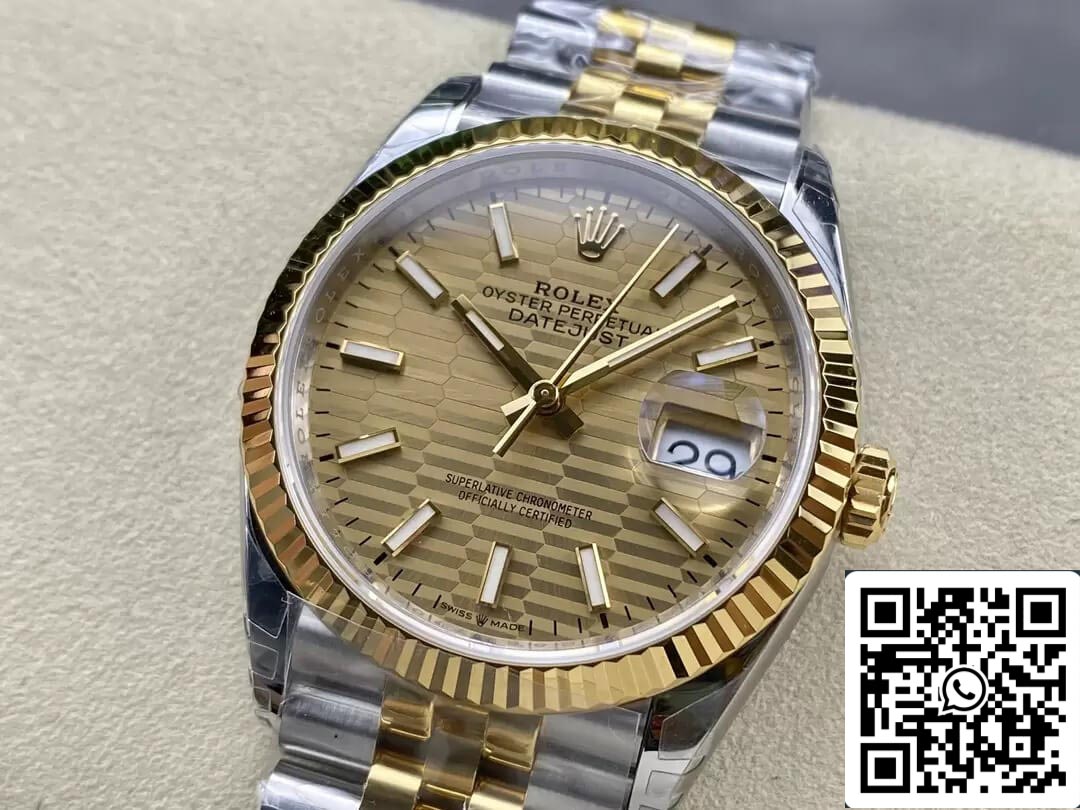 Rolex Datejust M126233-0039 36MM 1:1 edizione migliore VS Fabbrica Oro quadrante
