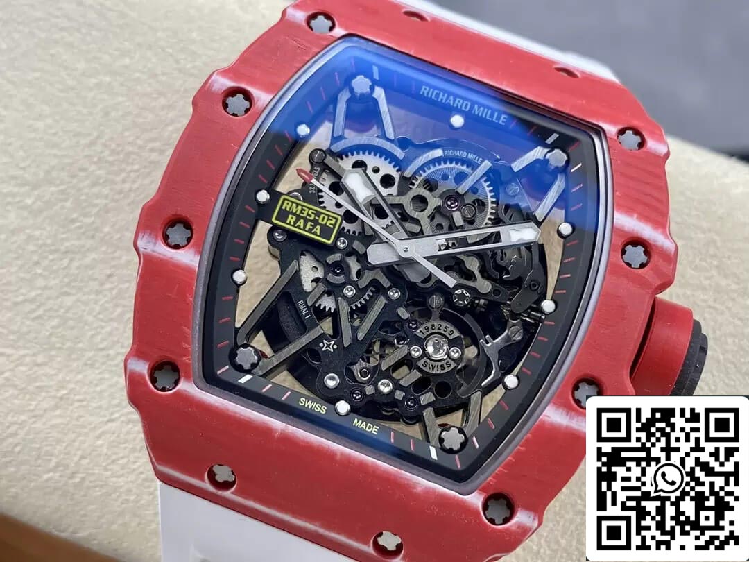 Richard Mille RM35-02 1:1 Best Edition T+ Fabbrica NTPT Carbon Fiber White cinturino