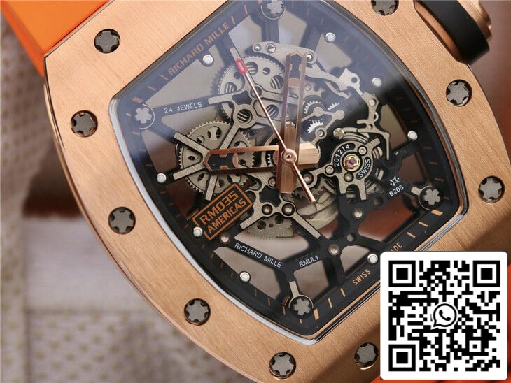 Richard Mille RM035 Americas KV Fabbrica 1:1 Best Edition Orange cinturino