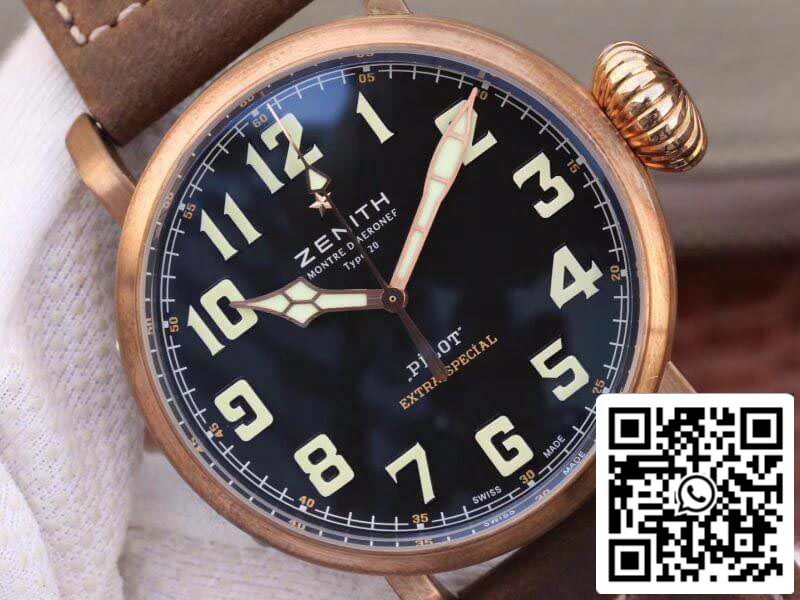 Zenith Pilot Type 20 Extra XF Fabbrica Relojes mecánicos 1:1 Mejor edición Suiza ETA2824-2 Esfera negra
