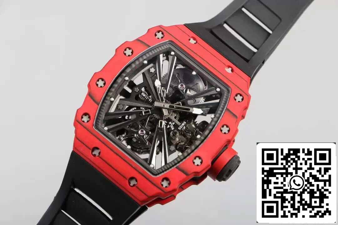 Richard Mille RM12-01 Tourbillon 1:1 Best Edition RM Fabbrica Caja roja Cinturón de caucho negro