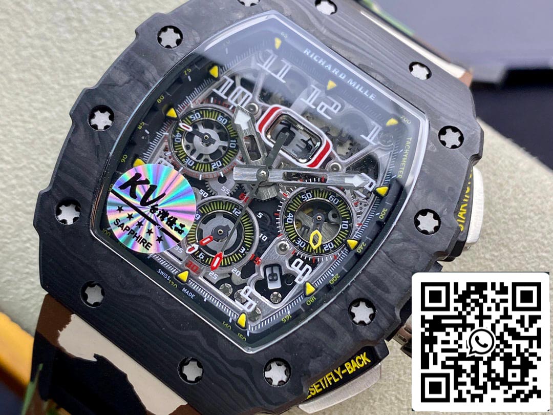 Richard Mille RM-011 1:1 Best Edition KV Fabbrica V2 Carbon Fiber Camo cinturino