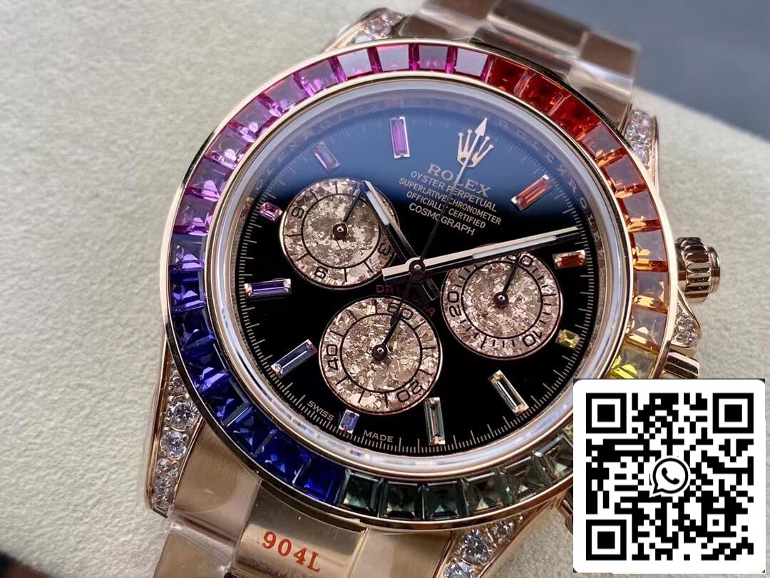 Rolex Daytona 116595 RAINBOW Rose Gold 1:1 edição melhor IPK Fabbrica Rose Gold