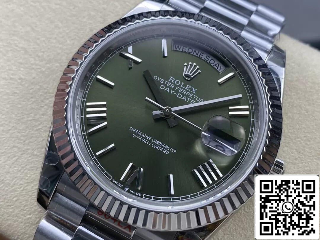 Rolex Day Date M228236-0008 1:1 edizione migliore GM Fabbrica V2 quadrante verde