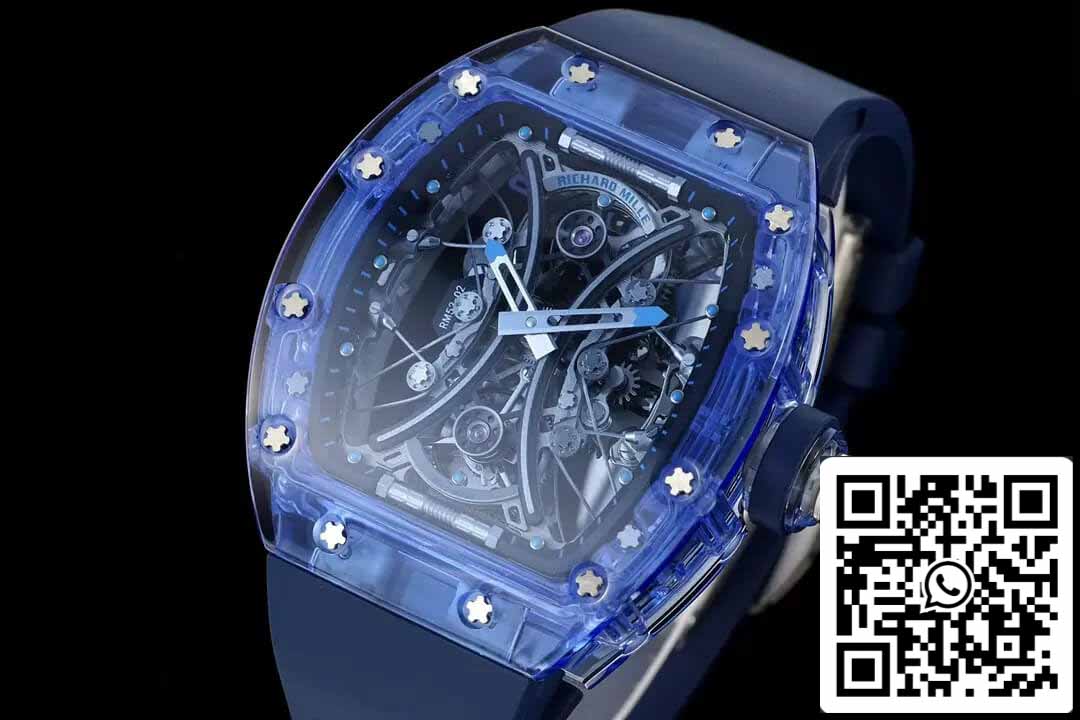 Richard Mille RM053-02 Tourbillon 1:1 Best Edition RM Fabbrica Blue Skeleton Dial