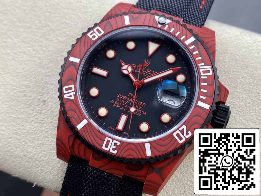 Rolex Submariner 1:1 edizione migliore VS Fabbrica Red fibra di carbonio Cassa