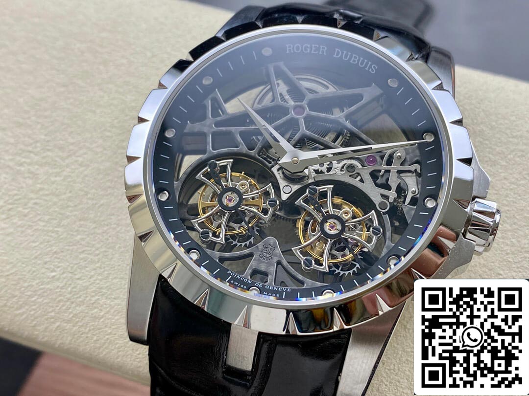 Roger Dubuis Excalibur RDDBEX0396 1:1 edizione migliore YS Fabbrica Skeleton Double Tourbillon Dial