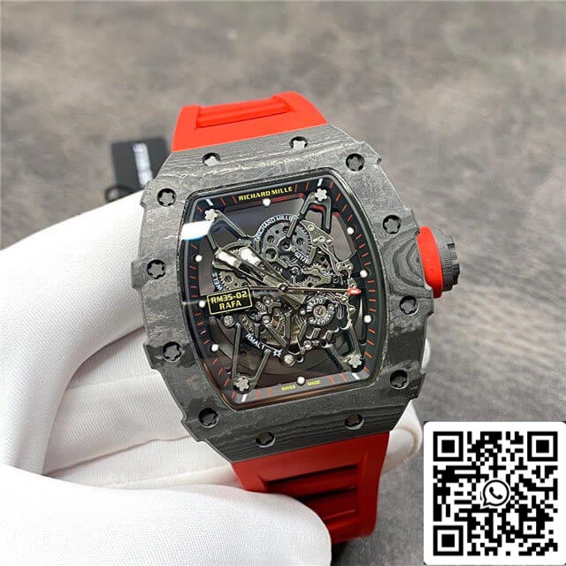 Richard Mille RM35-02 1:1 Best Edition KV Fabbrica Carbon Fiber Red cinturino