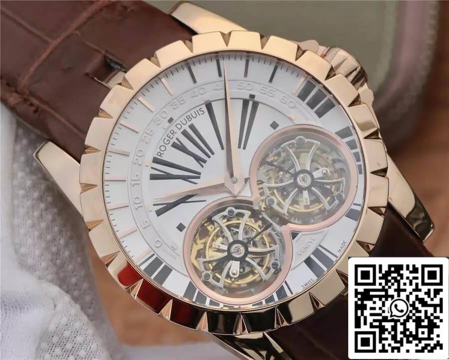 Roger Dubuis Excalibur RDDBEX0249 1:1 edizione migliore JB Fabbrica Tourbillon White Dial