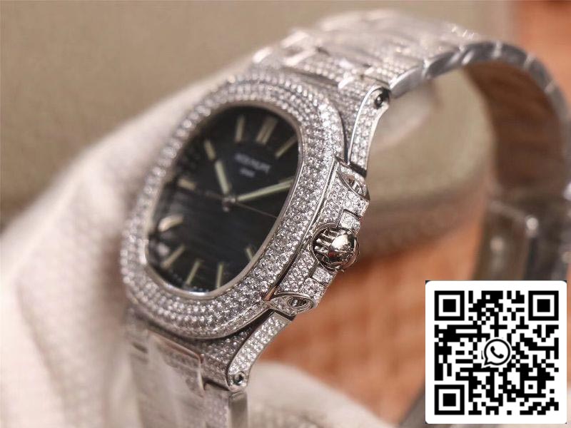 Patek Philippe Nautilus 5719-10G Silver Diamond 1:1 Best Edition R8 Fabbrica Gradient Grey Dial Swiss Cal.324 S C