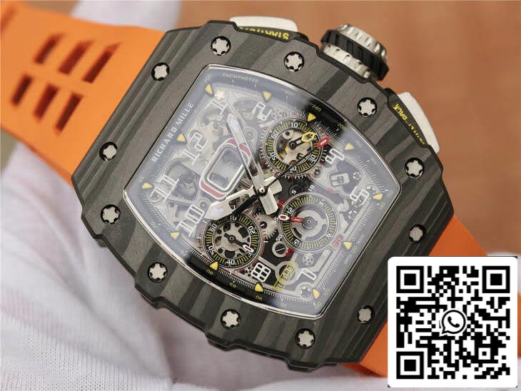 Richard Mille RM11-03 1:1 Best Edition KV Fabbrica Carbon Fiber Orange cinturino