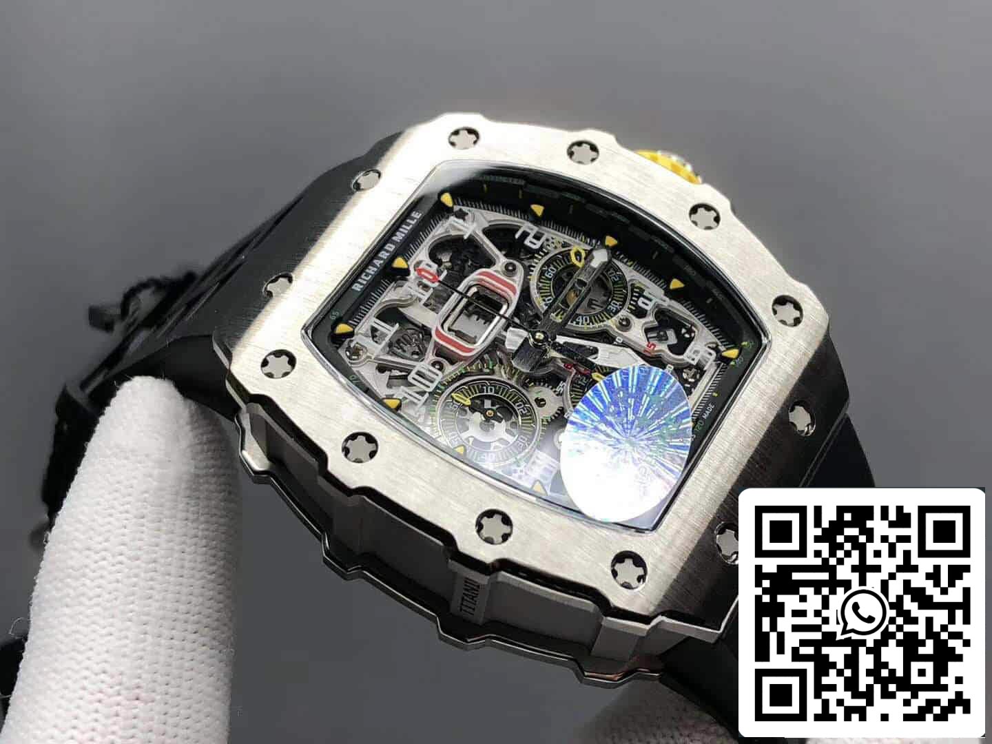 Richard Mille RM11-03 1:1 Best Edition KV Fabbrica Titanium Case Rubber cinturino