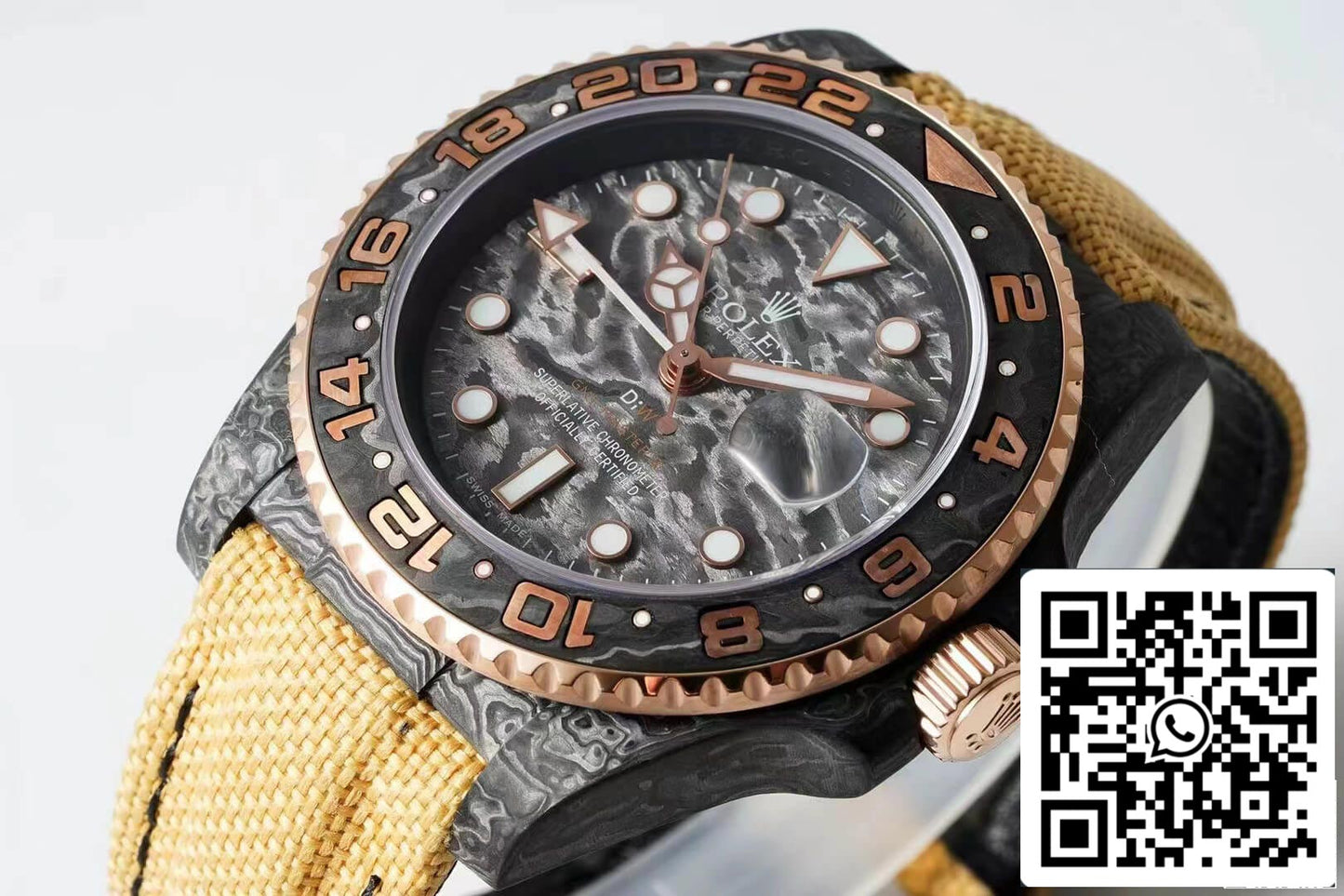 Rolex GMT-MASTER II Diw 1:1 edizione migliore Yellow Fabric cinturino