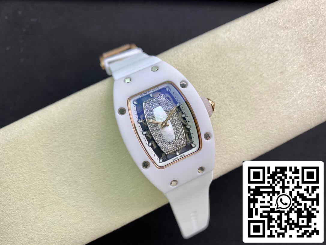 Richard Mille RM 07-01 1:1 Best Edition RM Fabbrica Cerâmica Cinturino Branco