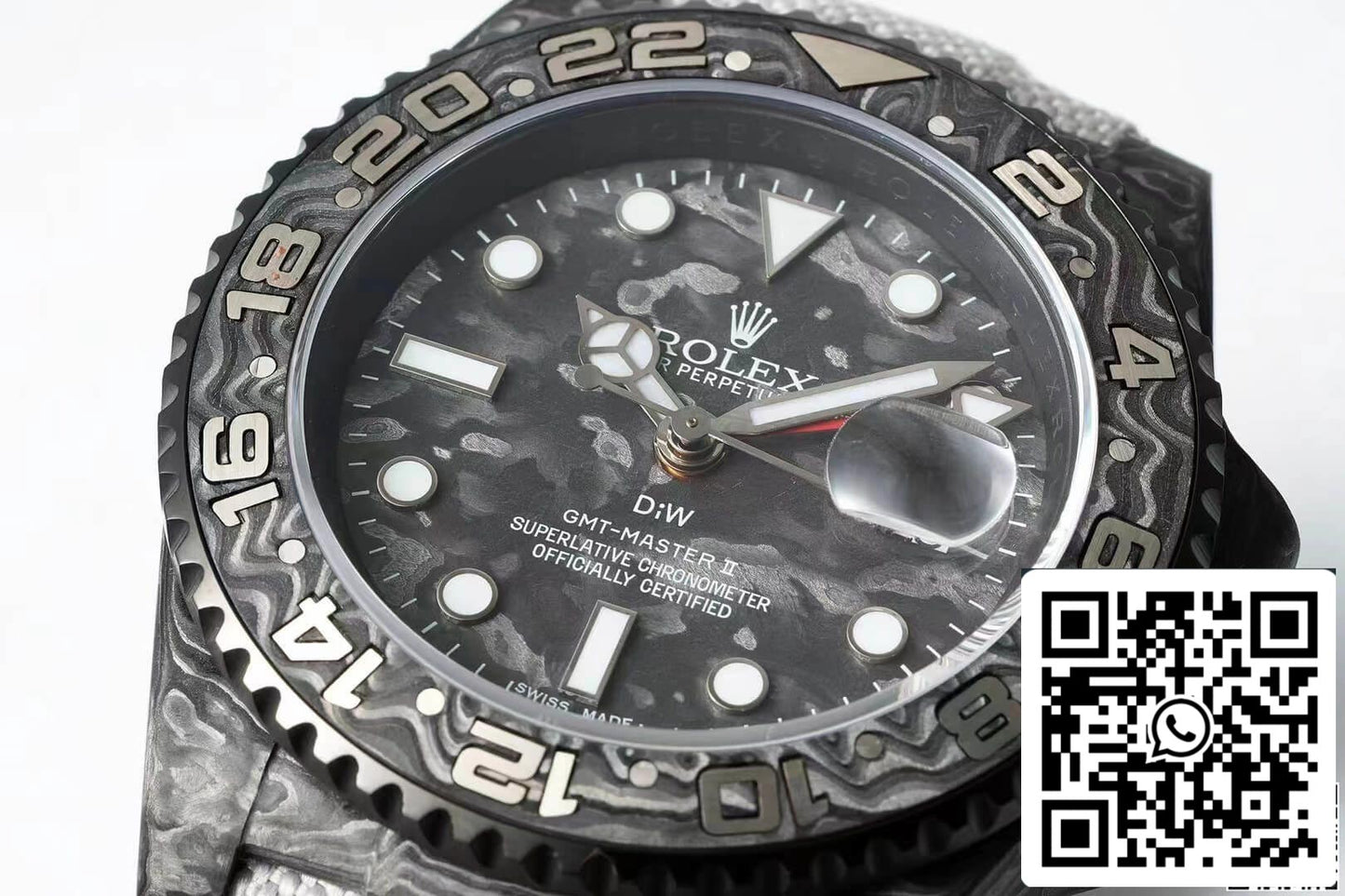Rolex GMT-MASTER II Diw 1:1 edizione migliore fibra di carbonio Fabric cinturino