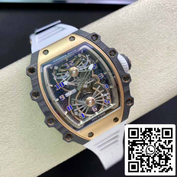 Richard Mille RM21-01 1:1 Best Edition RM Fabbrica Tourbillon Skeleton Dial White cinturino