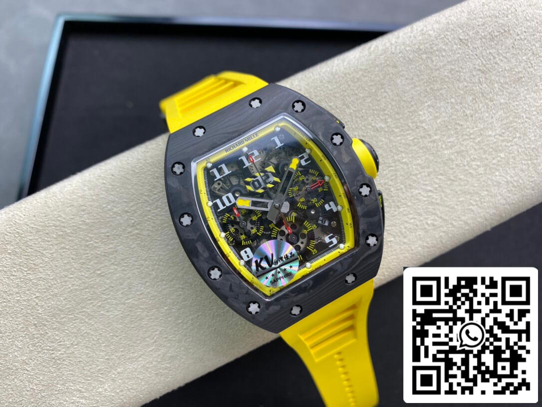 Richard Mille RM-011 1:1 Best Edition KV Fabbrica Yellow cinturino