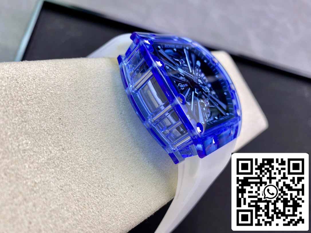 Richard Mille RM12-01 1:1 Melhor Edição RM Fabbrica Tourbillon Safira Versão Transparente