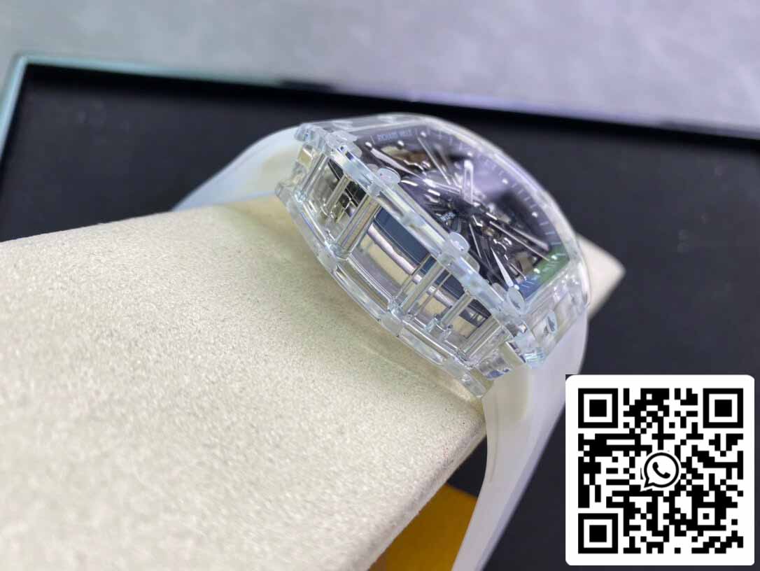 Richard Mille RM12-01 1:1 Best Edition RM Fabbrica Tourbillon Transparent Version White cinturino